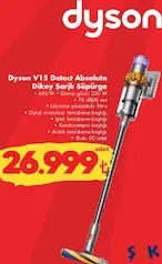 DYSON V15 DETECT ABSOLUTE DİKEY ŞARJLI SÜPÜRGE